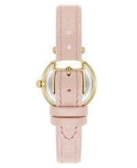 Anne Klein Women's Quartz Blush Pink Leather and Gold-Tone Metal Alloy Strap Watch, 26mm