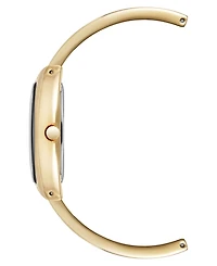 Anne Klein Women's Quartz Cushion Black Enamel with Gold-Tone Metal Alloy Bangle Watch, 22mm