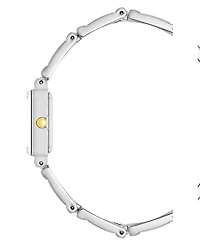 Anne Klein Women's Quartz Iconic Two-Tone Metal Alloy Rectangular Case Bangle Watch Set, 17mm