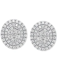 Forever Grown Diamonds Lab Diamond Double Halo Cluster Stud Earrings (2 ct. t.w.) Sterling Silver or 14k Gold-Plated