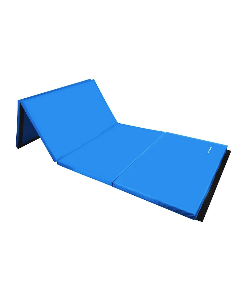 BalanceFrom Fitness All Purpose Mat with 8 Ft Balance Beam Gymnastic Set, Blue