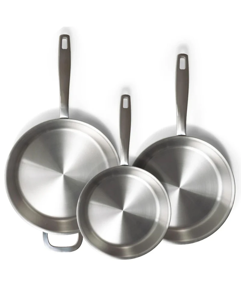 Alva Maestro 3pc 5-Ply Stainless Steel Frying Pan Cookware Set