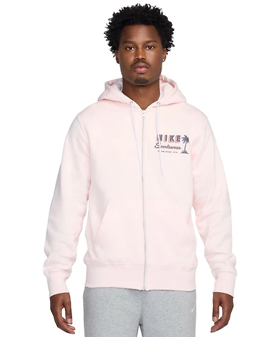Nike Men's Club Fleece Double Layer Full-Zip Logo Hoodie