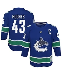 Outerstuff Big Boys and Girls Quinn Hughes Blue Vancouver Canucks Alternate Replica Player Jersey