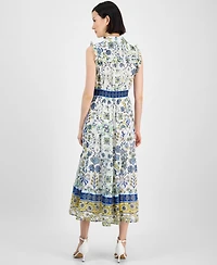 Anne Klein Women's Sleeveless Chiffon Midi Shirtdress