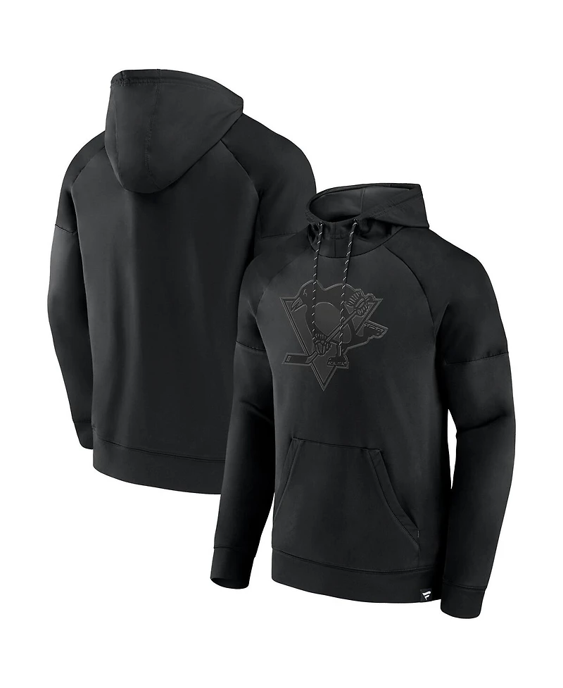 Fanatics Men's Pittsburgh Penguins Black Ice Defender Raglan Pullover Hoodie