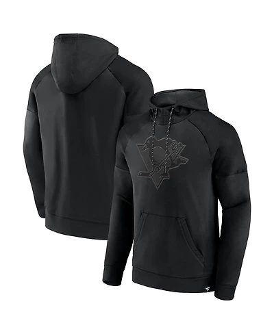 Fanatics Men's Pittsburgh Penguins Black Ice Defender Raglan Pullover Hoodie