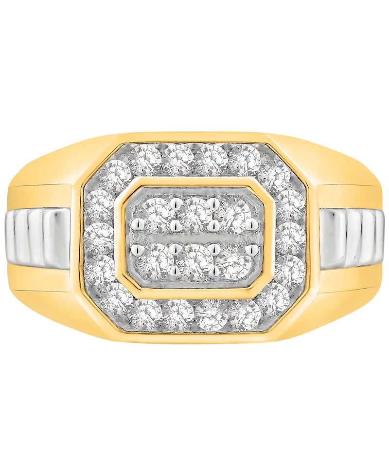 Men's Diamond Octagon Cluster Ring (1/2 ct. t.w.) in 10k Gold