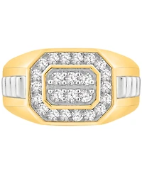 Men's Diamond Octagon Cluster Ring (1/2 ct. t.w.) in 10k Gold
