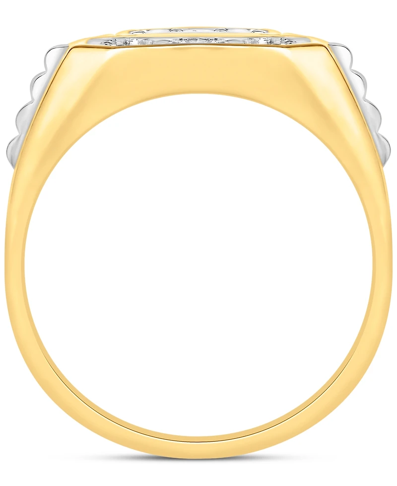 Men's Diamond Octagon Cluster Ring (1/2 ct. t.w.) in 10k Gold