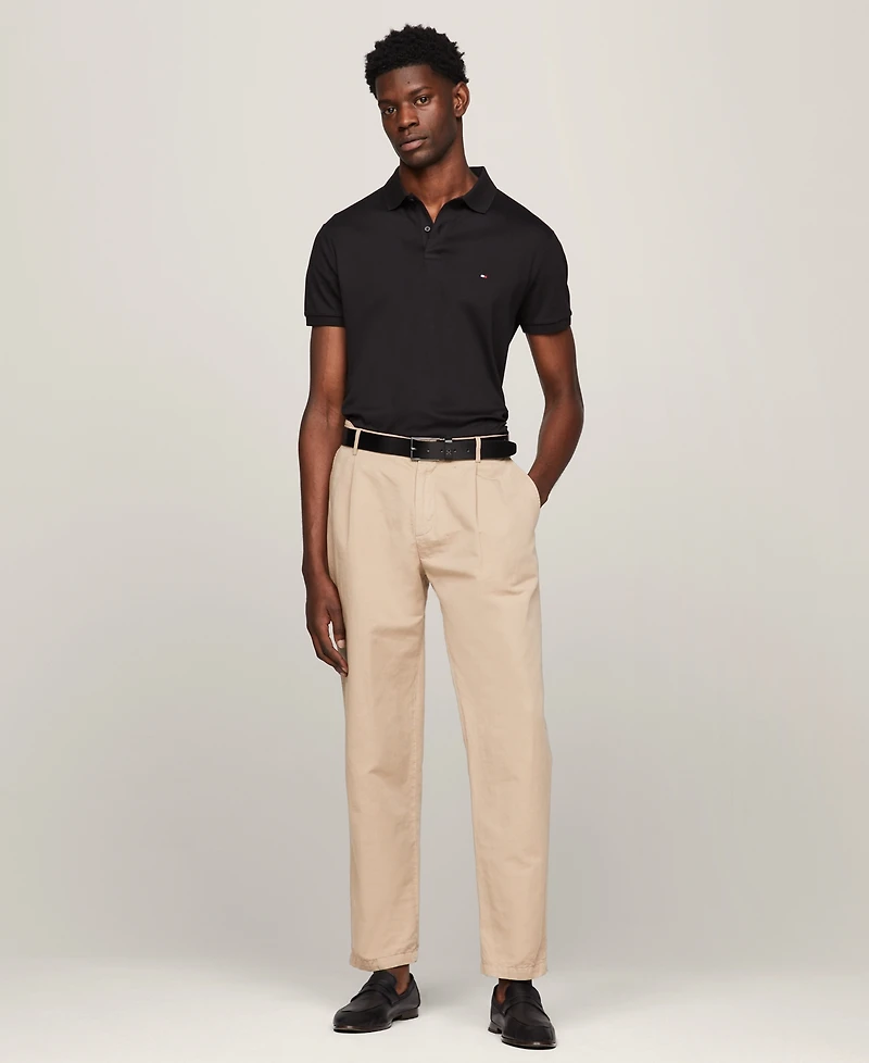 Tommy Hilfiger Men's Regular-Fit Liquid Cotton Collar Stripe Detail Polo Shirt