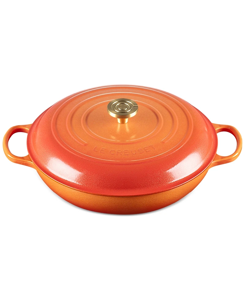 Le Creuset Signature 5-Qt. Flamme Doree Round Braiser with Crucible Knob - 100th Anniversary Edition