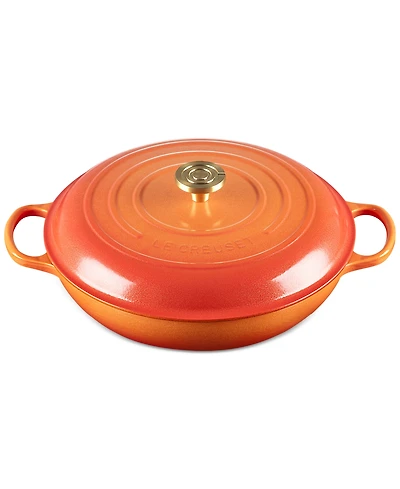 Le Creuset Signature 5-Qt. Flamme Doree Round Braiser with Crucible Knob - 100th Anniversary Edition