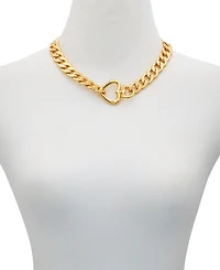 Guess Gold-Tone Heart Closure Chunky Open Link 18" Chain Necklace