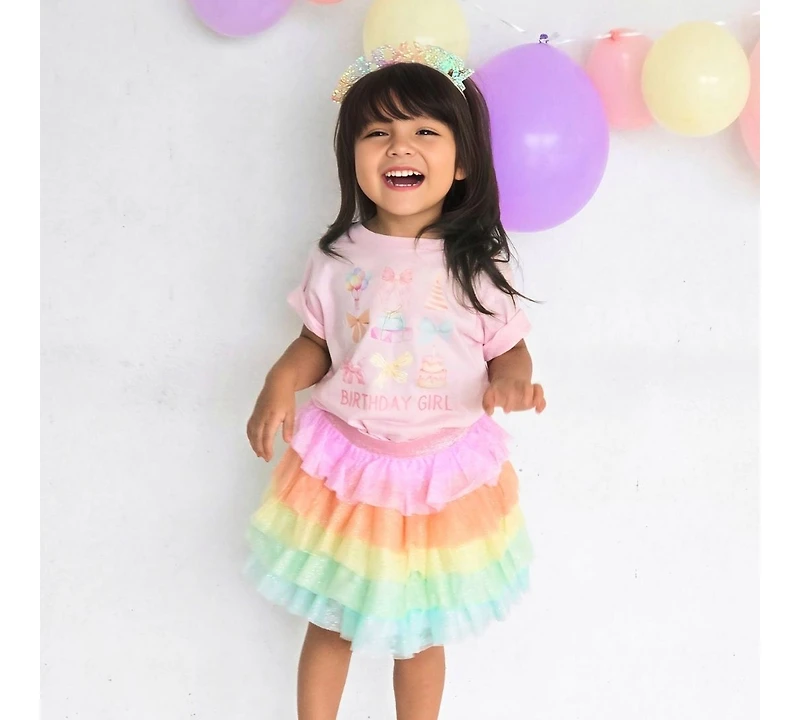 Sweet Wink Little and Big Girls Pastel Petal Tutu Skirt