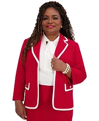 Kasper Women's Tipped Blazer, Regular & Plus Sizes