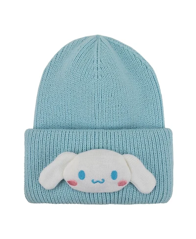 Cinnamoroll 3D Plush Character Head Blue Tall Cuff Beanie
