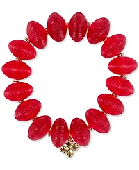 Patricia Nash Gold-Tone Large Red Bead Stretch Bracelet