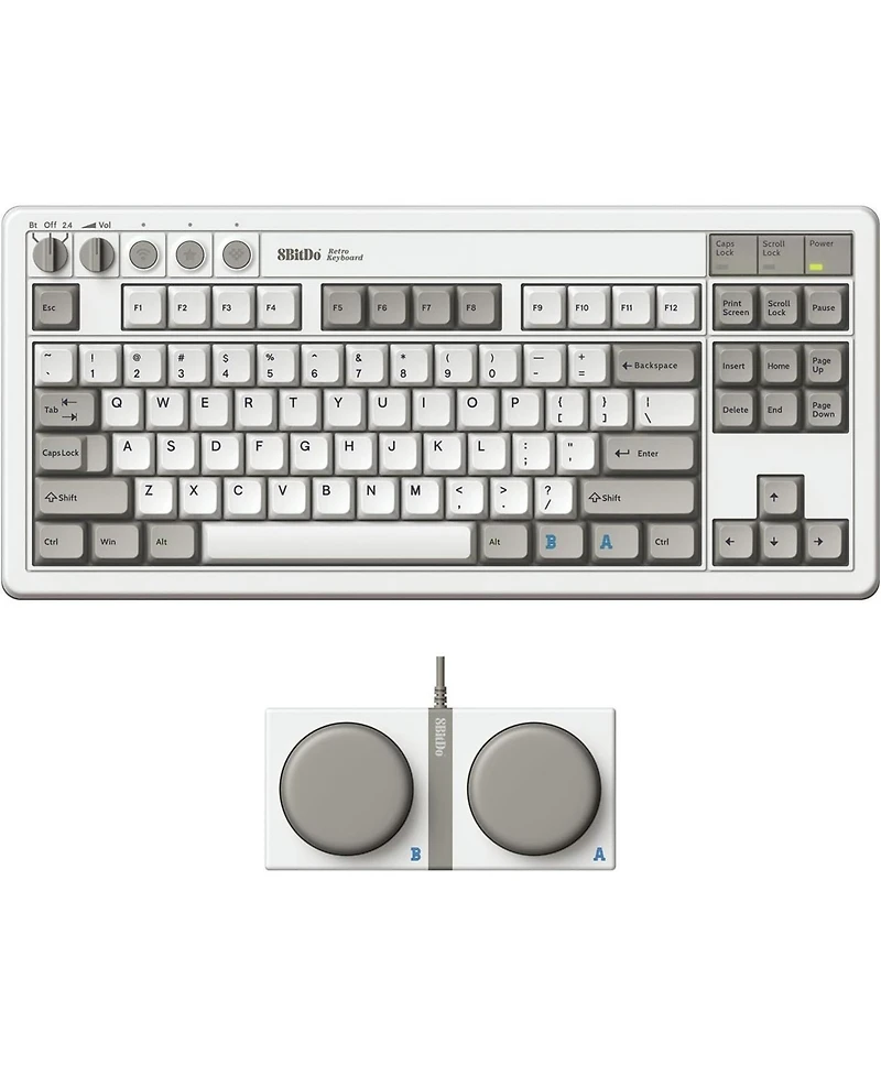 8BitDo Retro Wireless Gaming Mechanical Keyboard with Number Pad for Windows and Android