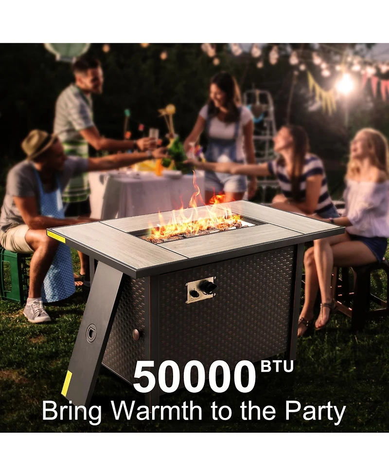 Xizzi 13 Pieces Outdoor Furniture Patio Sectional Sofa,No Assembly Required Pe Wicker Conversation Sets with 42" Fire Pit,Armchairs,Ottomans and Coffe