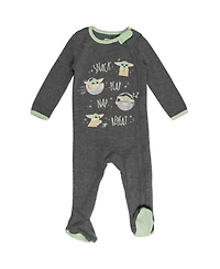 The Mandalorian Baby Boys Star Wars Yoda Bodysuits Sleep N' Play Pants Hat and Bibs 8 Piece Outfit Set