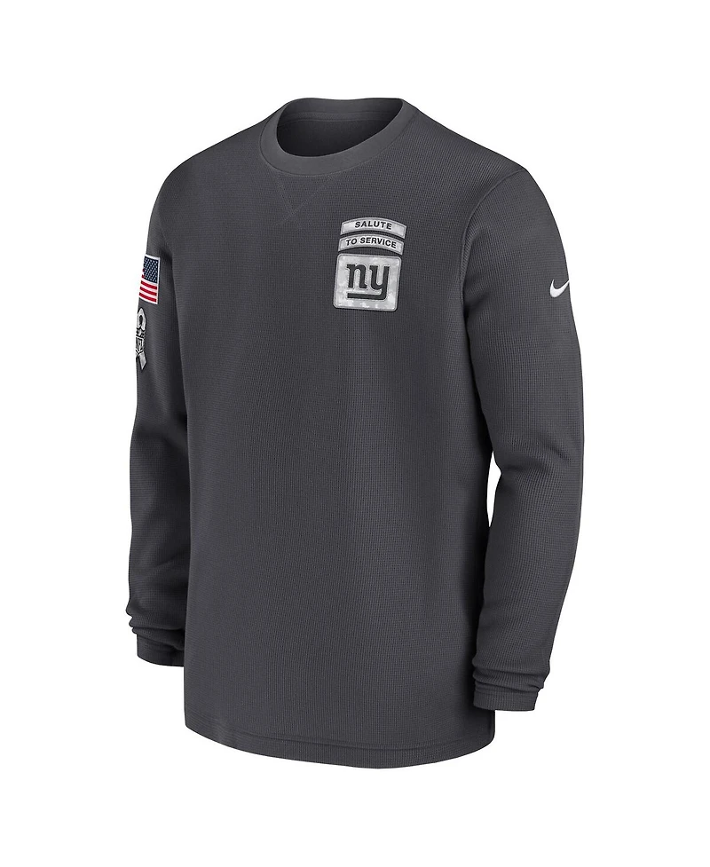 Nike Men's Anthracite New York Giants Salute To Service Edge Lockup Long Sleeve T-Shirt