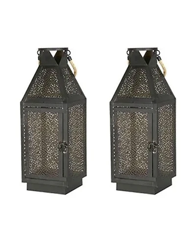 Four Seasons Courtyard 16 Inch Battery Powered 20 Led Filigree Lantern, 2 Pack