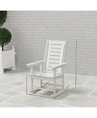 Outsunny 2 Outdoor Rocking Chairs, Hdpe High Back Patio Rockers