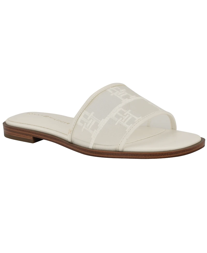 Tommy Hilfiger Women's Tesia Mesh Logo Flat Slide Sandals