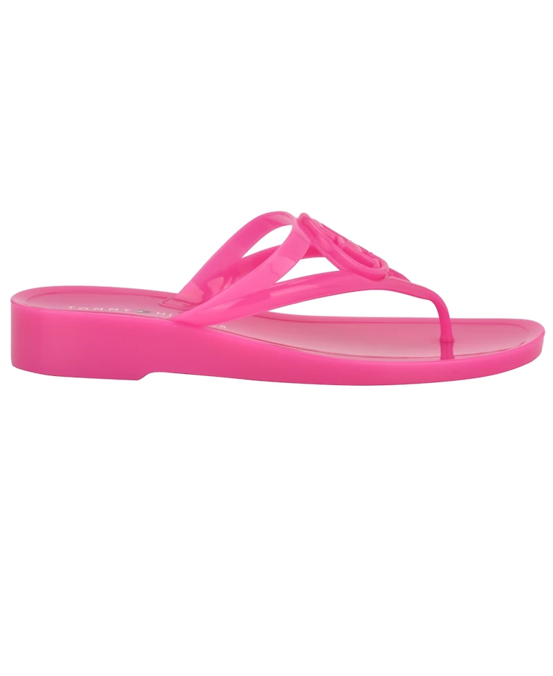 Tommy Hilfiger Women's Vedna Cutout Logo Jelly Thong Sandals