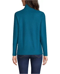 Lands' End Women's Embossed Quarter Zip Fleece Pullover