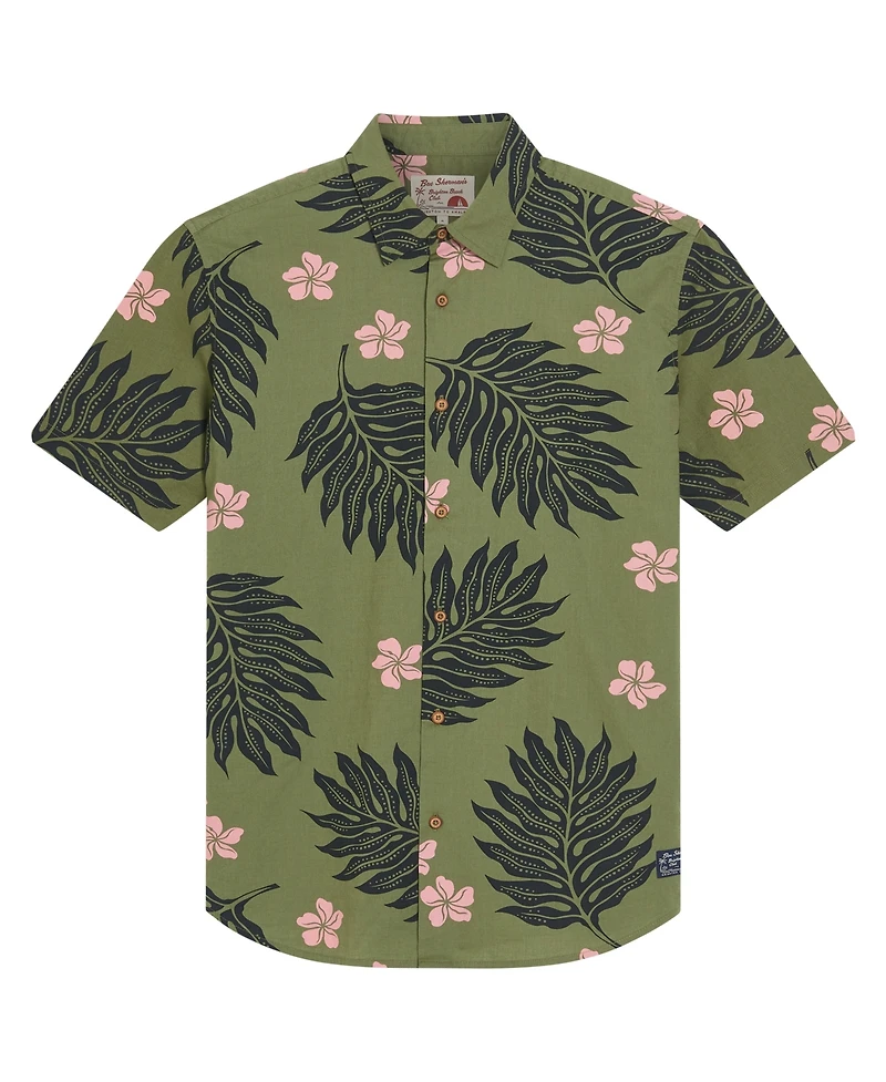 Ben Sherman Men's Botanical Print Short Sleeve Shirt