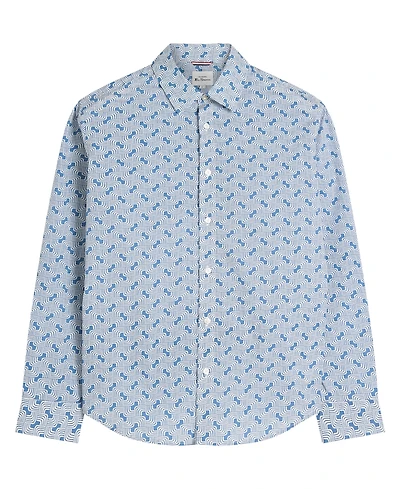 Ben Sherman Men's Linear Print Long Sleeve Shirt