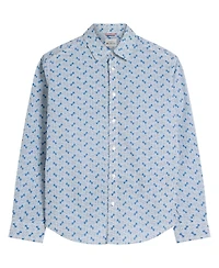 Ben Sherman Men's Linear Print Long Sleeve Shirt