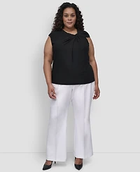 Dkny Plus Sleeveless Twisted-Neck Knit Top