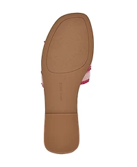 Nine West Women's Germanny Frayed Flat Slide Sandals