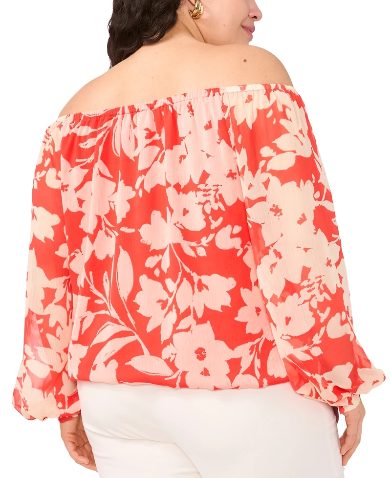 Vince Camuto Plus Off-The-Shoulder Long-Sleeve Blouse