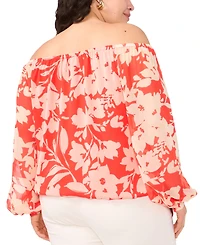 Vince Camuto Plus Off-The-Shoulder Long-Sleeve Blouse