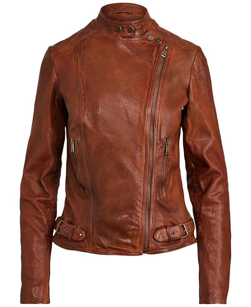 Lauren Ralph Tumbled-Leather Jacket