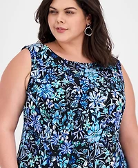 Connected Plus Printed Sleeveless Fit & Flare Dress
