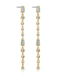 Ettika Blue Crystal Linear Earrings