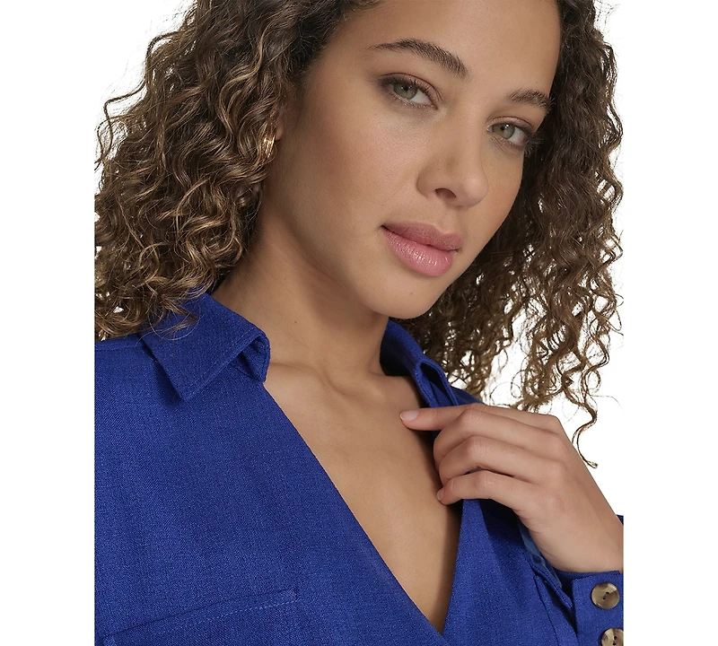 Calvin Klein Women's Long-Sleeve Tie-Waist Jumpsuit