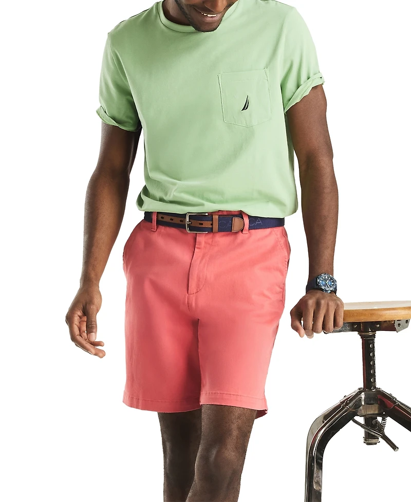 Nautica Men's Solid-Color Stretch-Twill 8.5" Deck Shorts