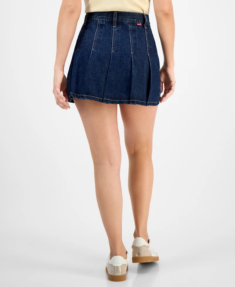 Levi's Women's Pleated Denim Mini Skirt