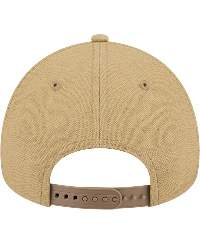 New Era Men's Khaki Boston Red Sox Logo Essentials 9FORTY A-Frame Adjustable Hat