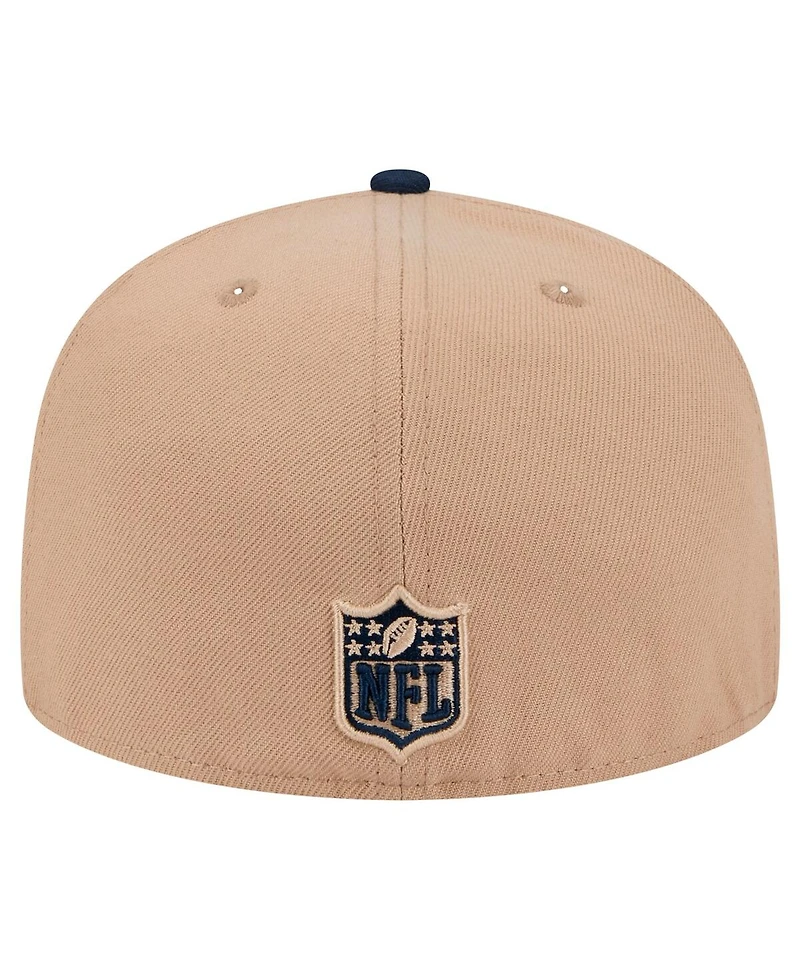 New Era Men's Tan Tennessee Titans Logo Main 59FIFTY Fitted Hat