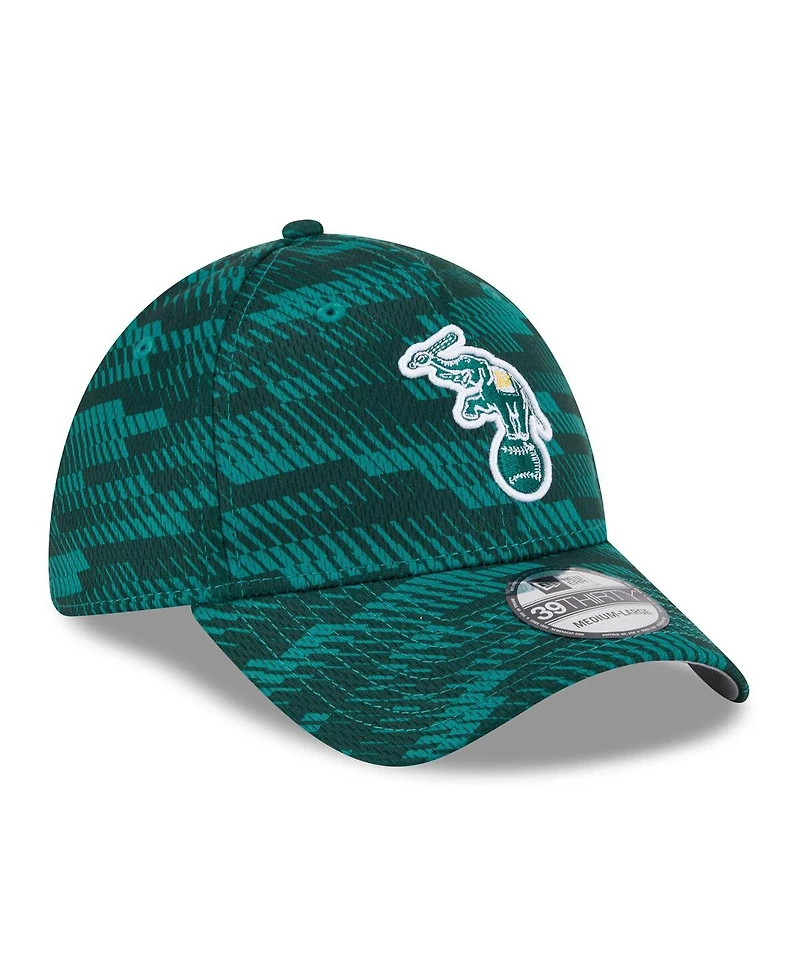 New Era Men's Green Athletics 2025 Mlb Clubhouse 39THIRTY Flex Hat
