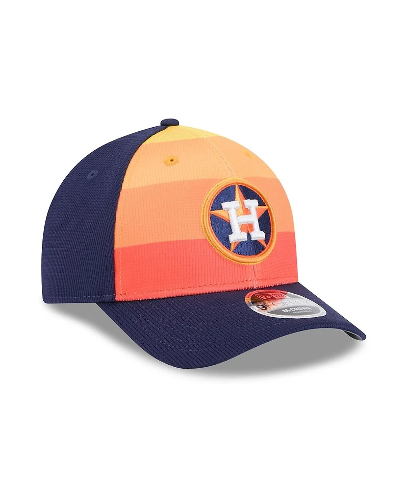New Era Men's Navy/Orange Houston Astros 2025 Batting Practice 9FORTY M-Crown Adjustable Hat