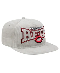 New Era Men's Gray Cincinnati Reds Corduroy Golfer Snapback Hat