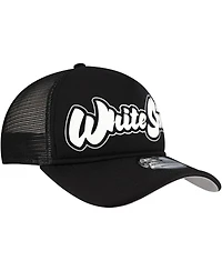 New Era Men's Black Chicago White Sox Retro Bold A-Frame Trucker 9FORTY Adjustable Hat